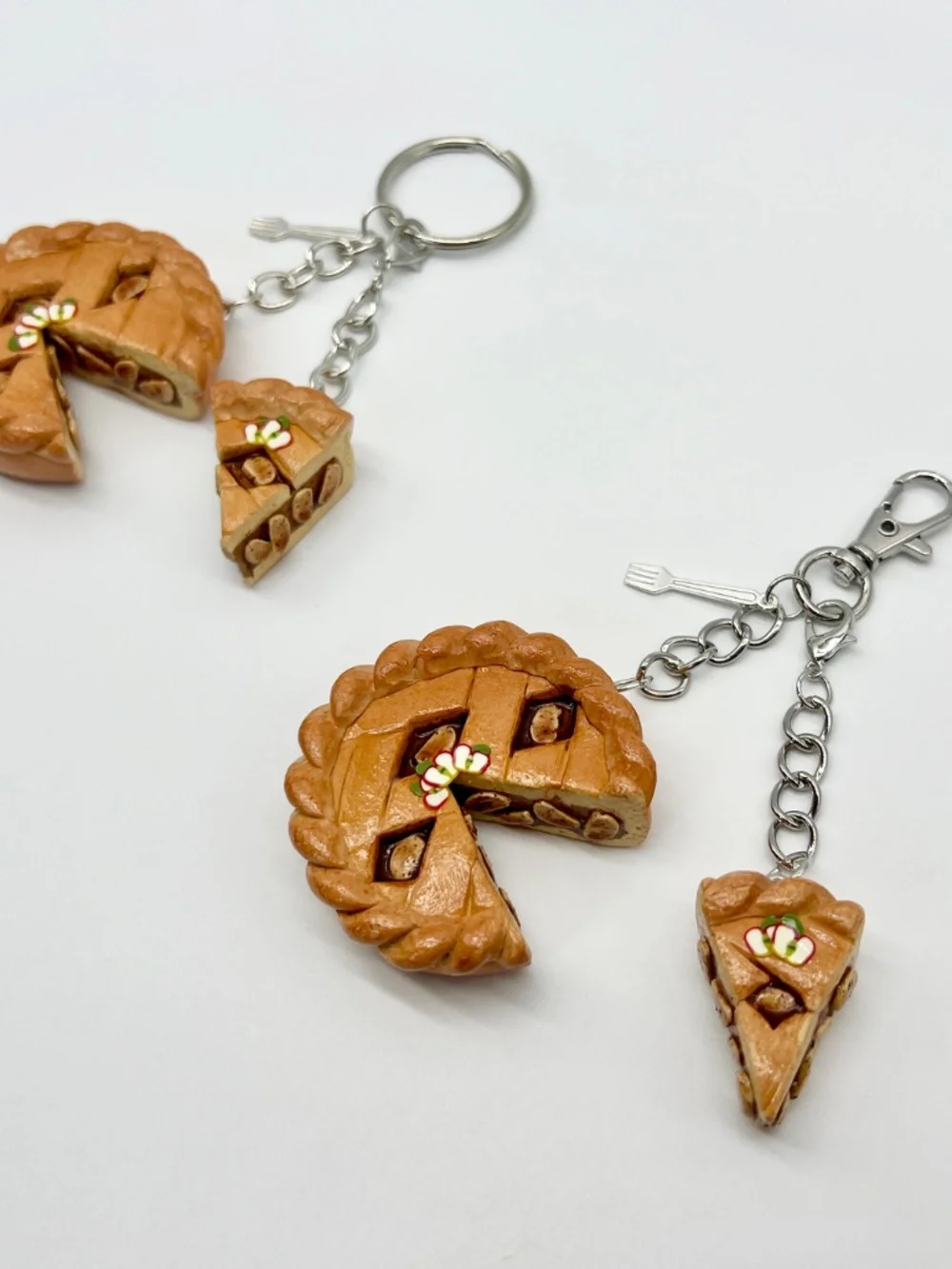 Pie Partner Duo Keychain Or Bag Clip Set | Handmade Matching Dessert Accessories